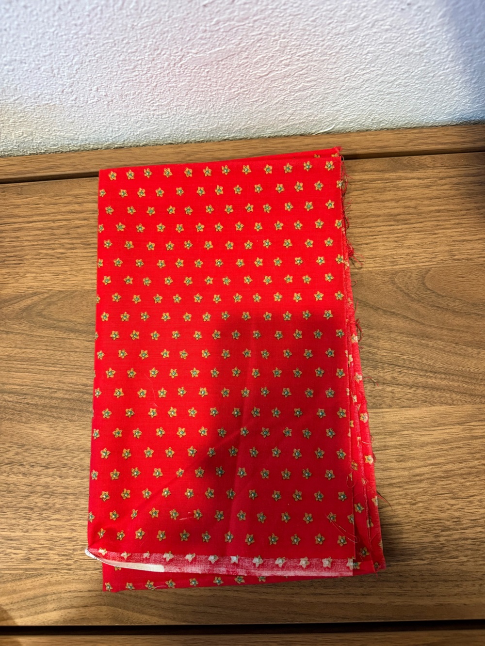 Bright Red Floral Cotton Fabric